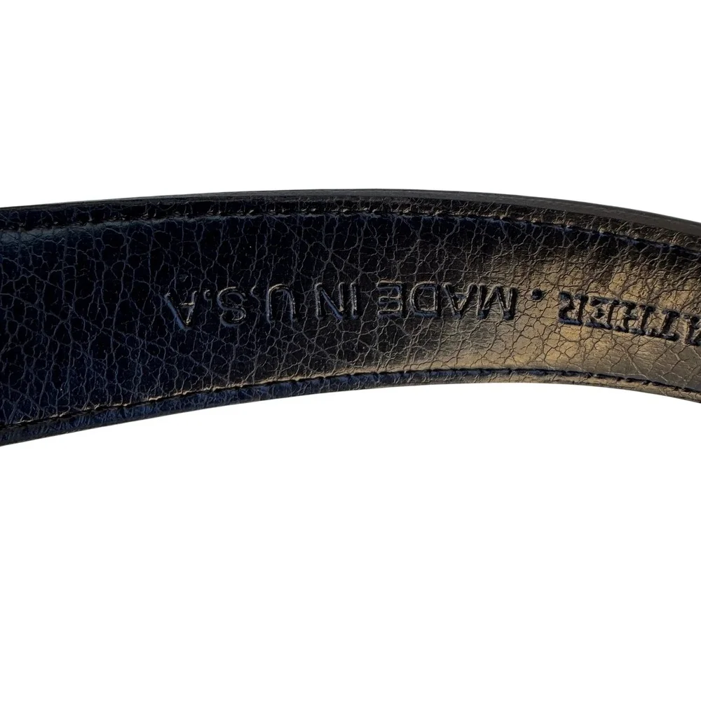 Flex Mens Vintage Ratchet Belt Dark Brown‎ Genuine Leather Gold Buckle Made USA